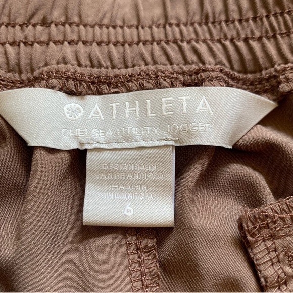 Athleta Chelsea Utility Jogger Pants Women 6 Mineral Brown Featherweight Stretch - Picture 11 of 16